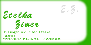 etelka zimer business card